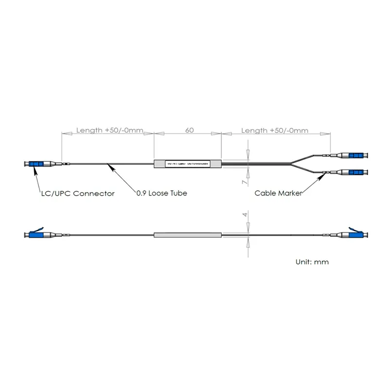 1*2 splitter PLC s konektorem LC/UPC